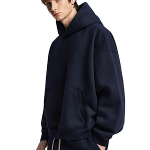 Wholesales 500 Gsm Winter Pullover Hoodies High Quality <b>Cropped</b> Fleece Polyester/Cotton Streetwear Regular Fit Heavyweight - Product Image 5