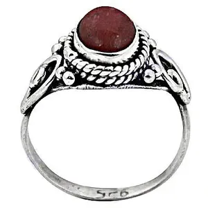 "Rose Gold & Rhodium Plated Trendy <b>Garnet</b> <b>Ring</b> for Women-Natural Gemstones Inlay Setting" - Product Image 2