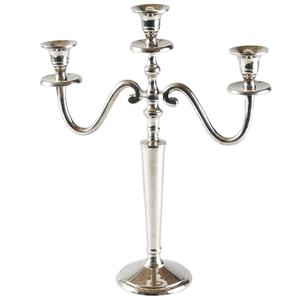 Candélabre carré argenté à 3 bras en métal fait main avec logo personnalisé pour décoration de centre de table de mariage, nouveau design écologique - Product Image 1