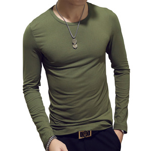 Hot Sale Long Sleeve Sport Milk <b>Polyester</b> Soft Treated Fabric Plain T <b>Shirts</b> Round Neck and V Neck Shaped T-<b>shirt</b> for men - Product Image 5