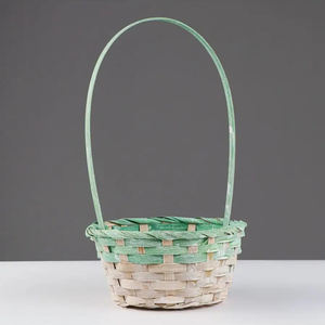 Panier en bambou naturel coloré biodégradable écologique à bas prix paniers naturels pour les vacances de Pâques - Product Image 3