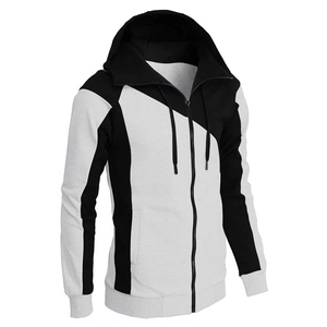 Hoodies Sweat Pour Hommes Zipper Up Blanc Et Noir Couleur Slim Fit Street Style Winter Wear Hoodies Avec Poche Latérale - Product Image 4