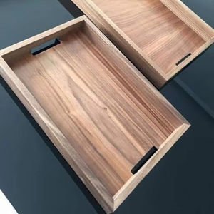 ถาดเสิร์ฟไม้อะคาเซียทรงกลมแบบปรับแต่งได้สำหรับห้องครัวบ้านหรือโรงแรมเครื่องใช้บนโต๊ะอาหารสไตล์คลาสสิกสำหรับงานเลี้ยงหรืออาหาร - Product Image 1