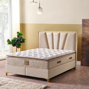 Cadre de Lit Sommier Tapissier en Tissu Style Moderne pour Chambre d'Hôtel, Tailles Personnalisées : Simple, Double, King, Super King, Queen - Product Image 1