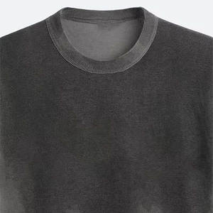 T-shirt pour homme vintage lavé à l'acide, surdimensionné, 100% coton, haut streetwear hip hop, coupe ample, haut décontracté à manches courtes - Product Image 5