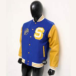 Alta calidad transpirable hombres Chenille bordado cuero manga larga logotipo personalizado al por mayor béisbol Letterman Varsity chaquetas - Product Image 5