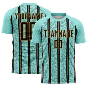 Venta al por mayor Sublimación Diseño personalizado Impreso Malla Poliéster Color sólido Ropa de fútbol Entrenamiento Clásico Fútbol Jersey Uniforme - Product Image 3