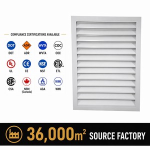 <span class=keywords><strong>Grille</strong></span> d'<span class=keywords><strong>aération</strong></span> rectangulaire en alliage d'aluminium décorative et étanche pour mur <span class=keywords><strong>extérieur</strong></span> - <span class=keywords><strong>Grille</strong></span> fixe pour toilettes/salle de bain - Product Image 1