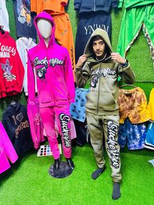 Sweat à capuche personnalisable avec cordon de serrage impression par transfert de chaleur motif uni grande taille perlé teint en polyester/coton pour hommes automne - Product Image 4