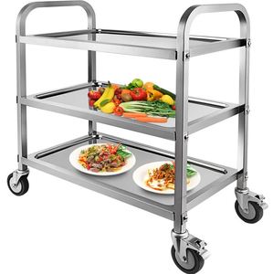 Stainless Steel <b>Serving</b> Wine bar Cart for Home Catering Hotel Restaurant Kitchen Food <b>Serving</b> <b>Trolley</b> Wine & Glasses Holders - Product Image 5