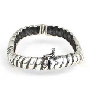 925 Sterling Silver Twisted Style Heart Shape Elegant Bangles <b>Bracelet</b> 28.36g Everyday Wear - Product Image 5