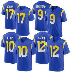 男式 12 Puka Nacua 9 Matthew Stafford Aaron 17 Davante Adams 99 Donald vapor 足球球衣缝制而成 - Product Image 1