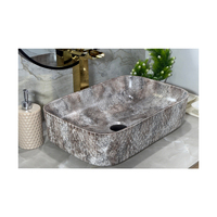 Lavabo de comptoir décoratif moderne avec égouttoir pour salle de bain, vasque en céramique pour maisons, hôtels et appartements