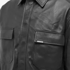 High Quality New Arrival <b>Mens</b> Motorcycle Fashion <b>Sheepskin</b> Leather <b>Jacket</b> Genuine Leather Outerwear OEM Wholesale Manufacturer - Product Image 6