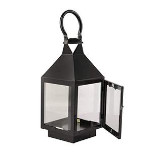 Lanterne suspendue en métal d'extérieur, style moderne minimaliste, porte-bougie pour jardin, cour, camping et décoration de Noël - Product Image 3