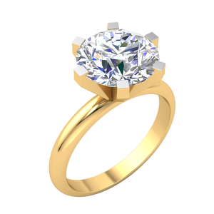 Anillo de Compromiso de Lujo para Mujer, Oro Amarillo y Blanco de 9K, Diamante Cultivado en Laboratorio de 2.55 Quilates, Claridad VS, Color EF, Corte Brillante, Certificado IGI - Product Image 1