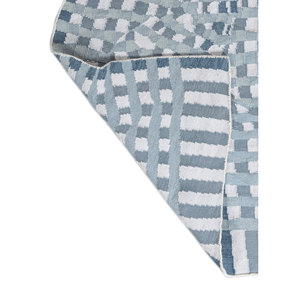 พรมขนสัตว์ทอลายตารางสีน้ำเงิน รุ่น ADWP-13084 ผ้าฝ้ายออร์แกนิก รูปทรงสี่เหลี่ยมผืนผ้า ขนาด 9x12 ฟุต สำหรับตกแต่งห้องนั่งเล่นในบ้าน - Product Image 5