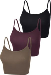 Top en dentelle tricotée solide pour femmes, débardeur court côtelé extensible sans manches, camisole d'été, mode décontractée quotidienne, léger, 100% - Product Image 3