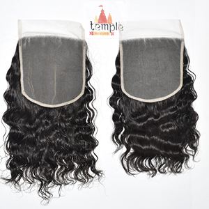 Extensions de cheveux humains naturels non traités, couleur noire, 100% naturelles, alignées sur la cuticule, fermeture indienne 7*7, vente en gros - Product Image 2