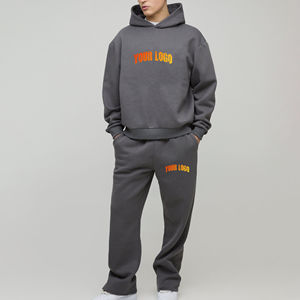 ชุดวอร์มผ้าฝ้ายมีฮู้ดผ้าหนาสำหรับผู้ชายชุดวอร์มโอเวอร์ไซส์เนื้อผ้าหนาพิมพ์โลโก้ได้ตามต้องการสำหรับ100% - Product Image 4