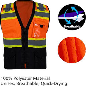 เสื้อกั๊กนิรภัยสะท้อนแสงสำหรับผู้ชายเสื้อกันลมใส่ทำงานสวมใส่สบายดีไซน์ทันสมัย - Product Image 3