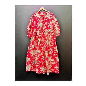 Elegante vestido MIDI estampado de algodón informal de verano ecológico para mujer-para Brunch Oficina Vacaciones DE LA India - Product Image 1