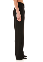 Pantalon de bureau décontracté mi-long pour femme en coton mélangé, taille élastique double, respirant et écologique