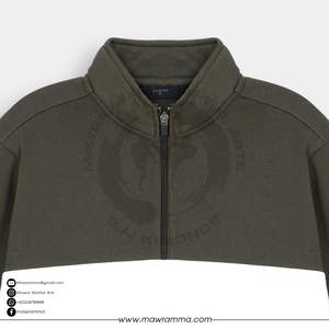 Servicio OEM, Camisa de Media Cremallera, Bordado de Logotipo Personalizado de Alta Calidad, 100% Algodón, Teñido Liso, Transpirable, Ecológico, para Invierno y Actividades al Aire Libre - Product Image 2