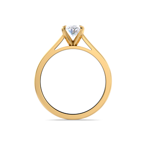 Anillo de compromiso solitario con diamante ovalado de 1.0 quilates en oro amarillo, blanco y rosa de 18 quilates - Product Image 4