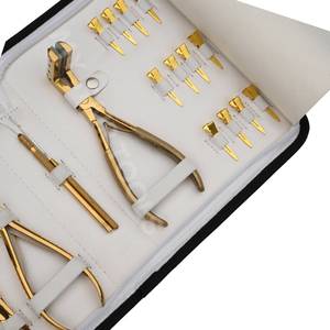 Kit d'outils pour extensions de cheveux avec pinces à micro-perles, outil de retrait, pince à extensions adhésives, crochet de traction, outil de séparation des cheveux et ciseaux - Product Image 5