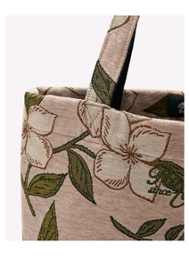 Bolsa de Mano Vintage con Diseño Floral Jacquard, Tejido Jacquard con Patrón Floral Vintage, Color Beige Verde, Ecológica, para Uso Diario - Product Image 3