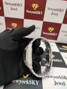 Entièrement glacé VVS Moissanite diamant clouté automatique mécanique montre-bracelet Hip Hop Bling Style 40mm acier inoxydable cadeau parfait - Product Image 6