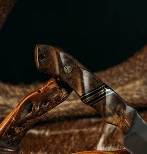 El mejor cuchillo de caza y pan recubierto de polvo negro hecho a mano con mango de madera, cuchillos de cocina, regalo para papá y hermano - Product Image 5
