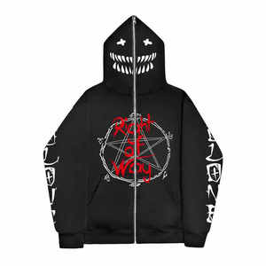 Nuevo diseño único Material de buena calidad hecho con cremallera de cara completa Sudadera con capucha de talla grande Secado rápido Pieza fresca Sudaderas con capucha y sudaderas para hombres - Product Image 6