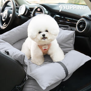 Sac à dos portable de luxe pour animaux de compagnie avec tissu imperméable en coton et nylon et harnais de sécurité-Siège d'appoint de voyage élégant pour petits chiens - Product Image 3