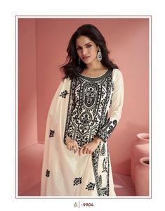 Último traje de diseñador de alta demanda estilo moderno Premium seda Kurti pantalón y Dupatta con bordado Trabajo Mujer moda exportador - Product Image 3