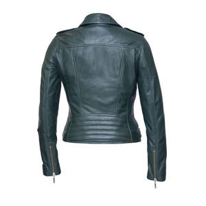 Femmes Cuir Véritable Style Punk Manteau Court Court Fermeture Éclair Personnalité Streetwear - Product Image 3