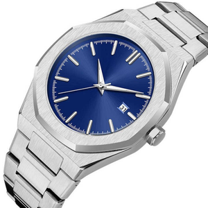 นาฬิกาควอทซ์สุดหรูสำหรับผู้ชายหน้าปัดสีดำกันน้ำชุดการแสดงผลวงกลมสายหนังพรีเมี่ยมนาฬิกาที่สง่างาม - Product Image 5