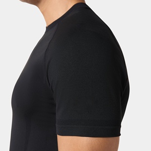 T-shirt de sport décontracté pour homme en jersey uni, à manches courtes, séchage rapide, respirant, coupe ajustée, avec logo frontal - Product Image 6