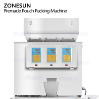 ZONESUN ZS-AFS04 tam otomatik üç kafa Premade kese granül tartı doldurma kapaklama makinesi