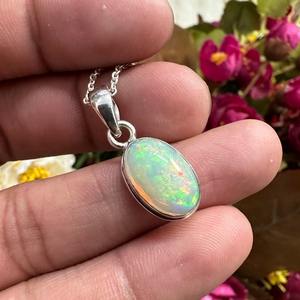 จี้เงินแท้ 925 ประดับโอปอล งานแฮนด์เมด สไตล์โบโฮ สำหรับผู้หญิง ของขวัญสำหรับสาวๆ - Product Image 3