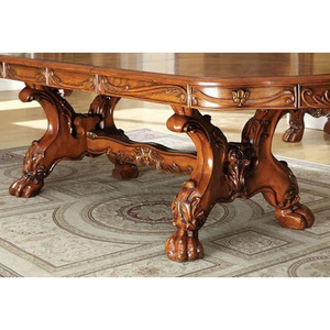 โต๊ะรับประทานอาหารทำจากกรอบไม้มะฮอกกานีแข็งแกะสลักด้วยมือและวัสดุคุณภาพสูงสำหรับใช้ในร่มและกลางแจ้ง - Product Image 6