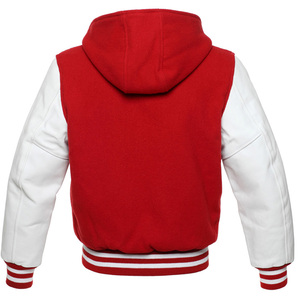Men Winter Unisex Zipper Hooded Quilted Canvas College Letterman Baseball Varsity <b>Jacket</b> Custom - Product Image 3