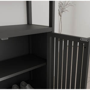 Armoire de rangement en bambou noir de grande capacité luxe moderne MDF bois rotin pour la maison meubles de salle de bain usage général salle à manger - Product Image 4