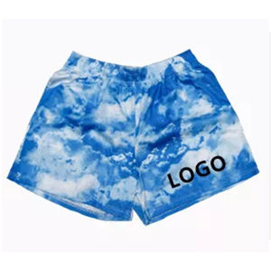 Short de fitness en maille athlétique décontracté pour hommes, short de basket-ball confortable en polyester imprimé - Product Image 3