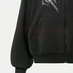 Fashion Trendy Outfit Men <b>Rhinestone</b> <b>Hoodie</b> Custom Logo Printed Solid Color New Look Men <b>Rhinestone</b> <b>Hoodie</b> - Product Image 6