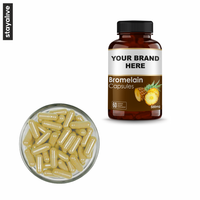 Capsules de poudre de broméline | Poudre à base de plantes | Capsules d'extrait d'ananas | Sans OGM, sans gluten | Enzyme protéolytique naturelle