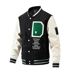 Veste de basket-ball brodée surdimensionnée pour homme, lettres personnalisées, bomber de styliste pour hommes - Product Image 4