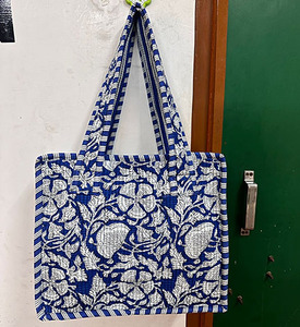 Diseño elegante y cómodo bolso de mano de algodón estampado bolsas de lona de algodón con cremallera para todos los bolsos para uso diario - Product Image 1