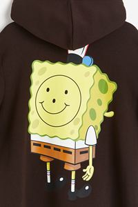 Sweat à capuche pull pour homme coupe ample en coton mélangé boucle tricot respirant manches longues épaules tombantes imprimé personnalisé - Product Image 3